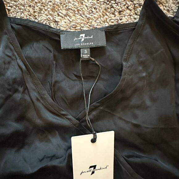 NWT 7 FOR ALL MANKIND Flowy Crop Top Tank Top Size S Classic Glam Luxe Modern - Picture 6 of 7